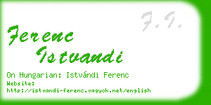 ferenc istvandi business card