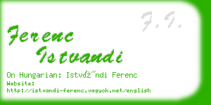 ferenc istvandi business card